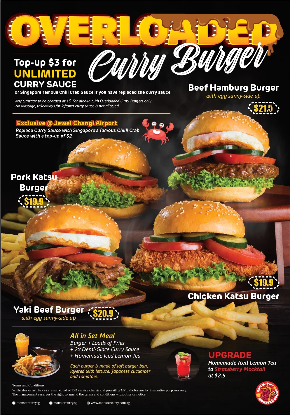 Monster Curry Launches Overloaded Curry Burger Series Islandwide Singapore