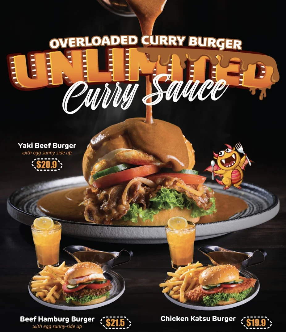 Monster Curry Launches Overloaded Curry Burger Series Islandwide Singapore