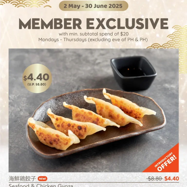 New Seafood & Chicken Gyoza for .40 Exclusively for Sushi Tei Rewards Members only Singapore